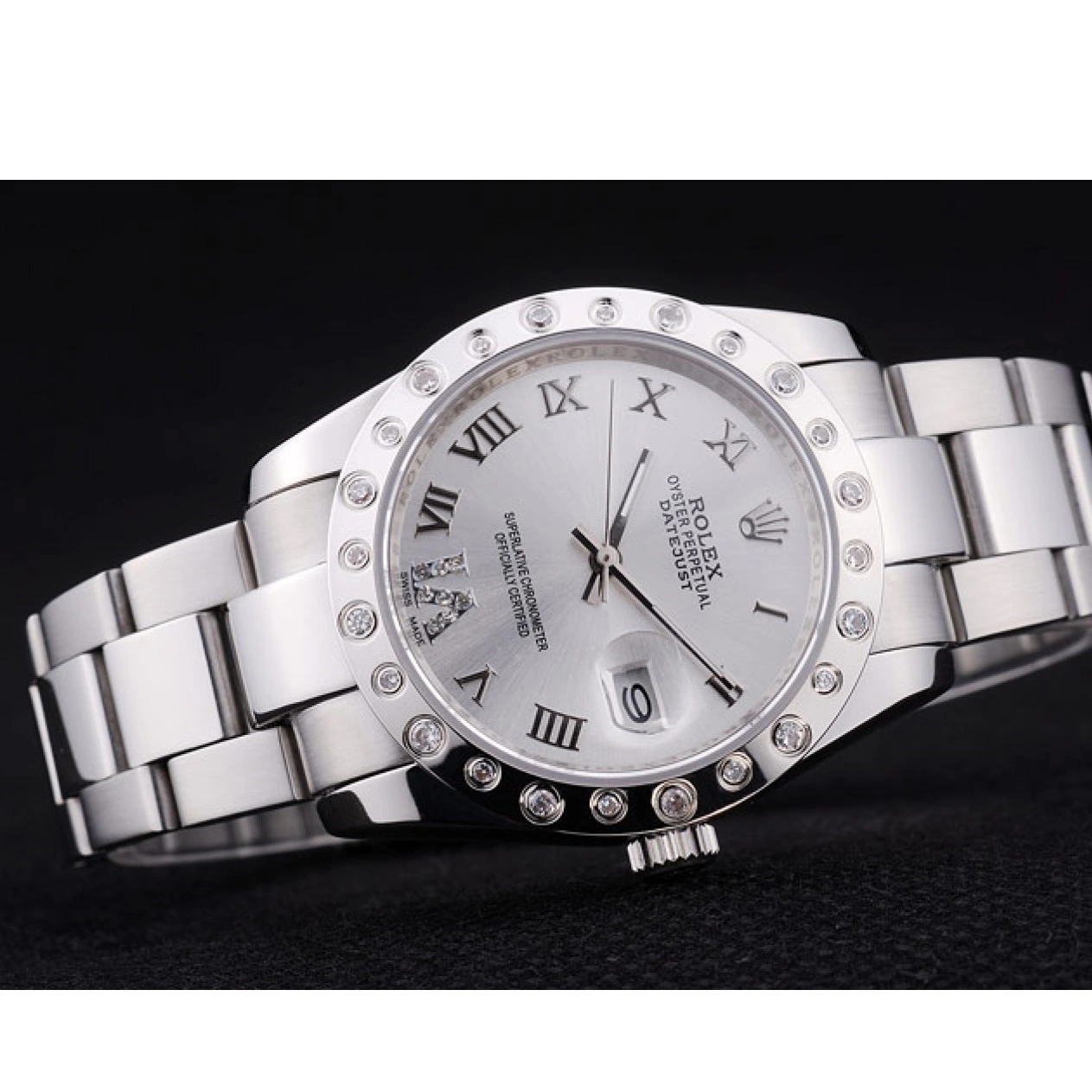 Good Copy Rolex Watches Bezel Dial Silver Rolex Diamond 7468 Datejust 0706